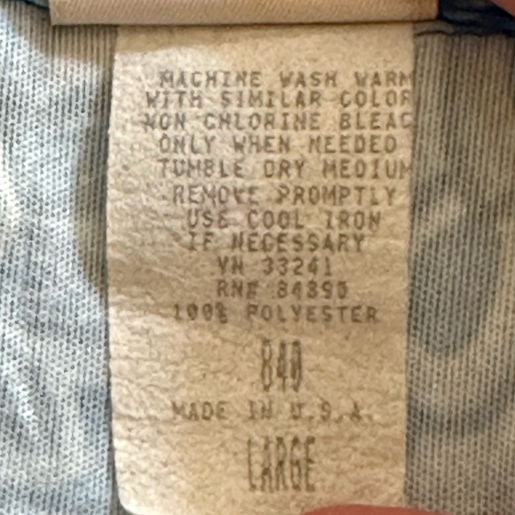 Haband Womens Sz Large Vintage Blue Paisley Boho Pointed Collar V-Neck 70’s Vibe - Picture 5 of 6